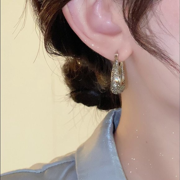 GOLICC Geometric U-shaped Full Drill Earrings - Picture 10 of 12